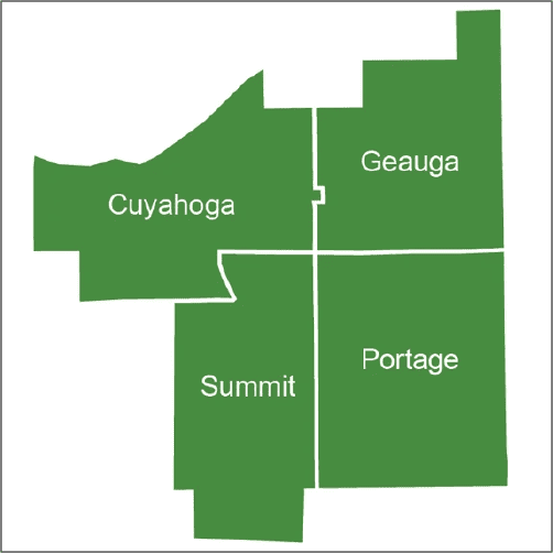 Areas We Serve Map of Counties for Air Duct Cleaning Services Cleveland & Dryer Vent Cleaning in NE Ohio